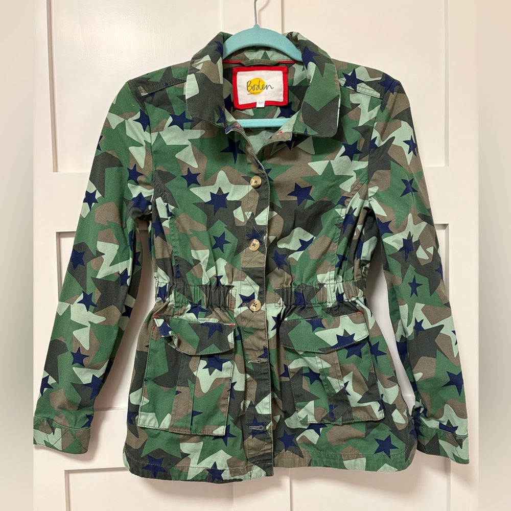 Boden Kids Star Utility Jacket - Green and Blue